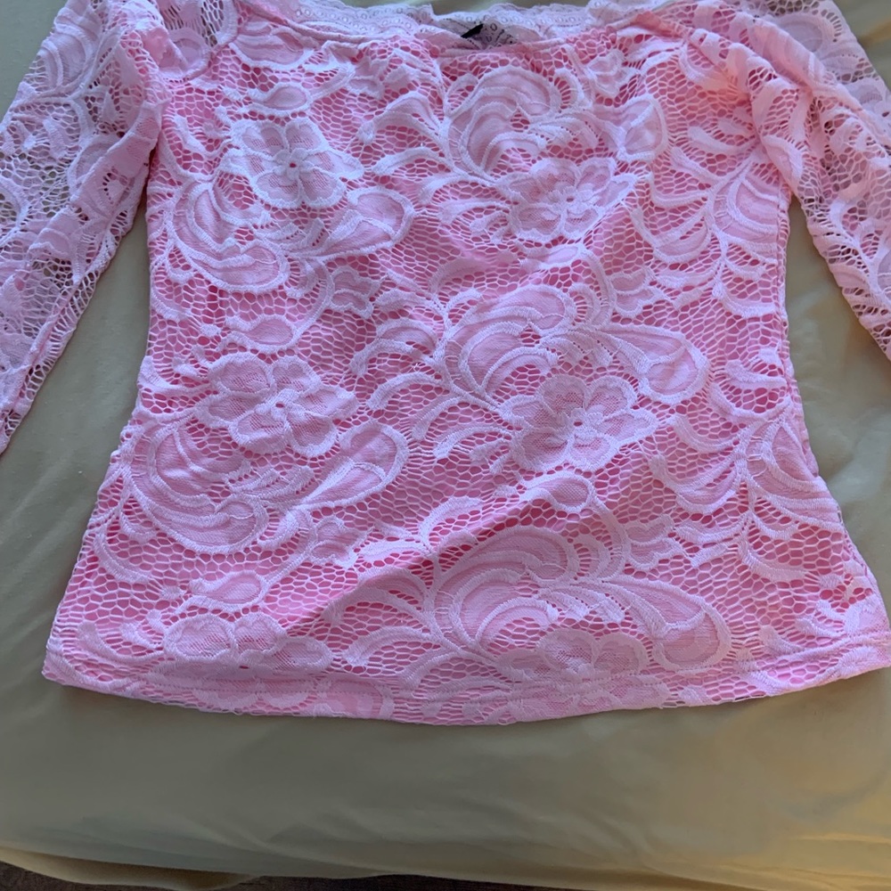 Pink lace top